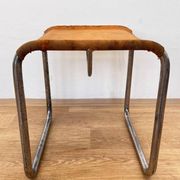 Very rare Chrome tubular steel Bauhaus Stool - 1930 / original eisengarn