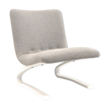 Vintage armchair with white bouncy wooden base made in the 70s