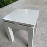 Table basse carrée scandinave vintage blanche