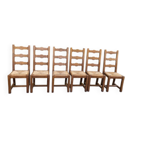6 chaises bois massif