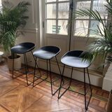 Set of 3 black Hay bar stools
