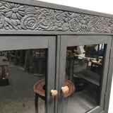 Matte 1930s black glass cabinet
