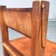 Elm and Cognac Leather Dining Room Chairs Set in the style of Pierre Chapo, Italy, 1960s, Set of 4