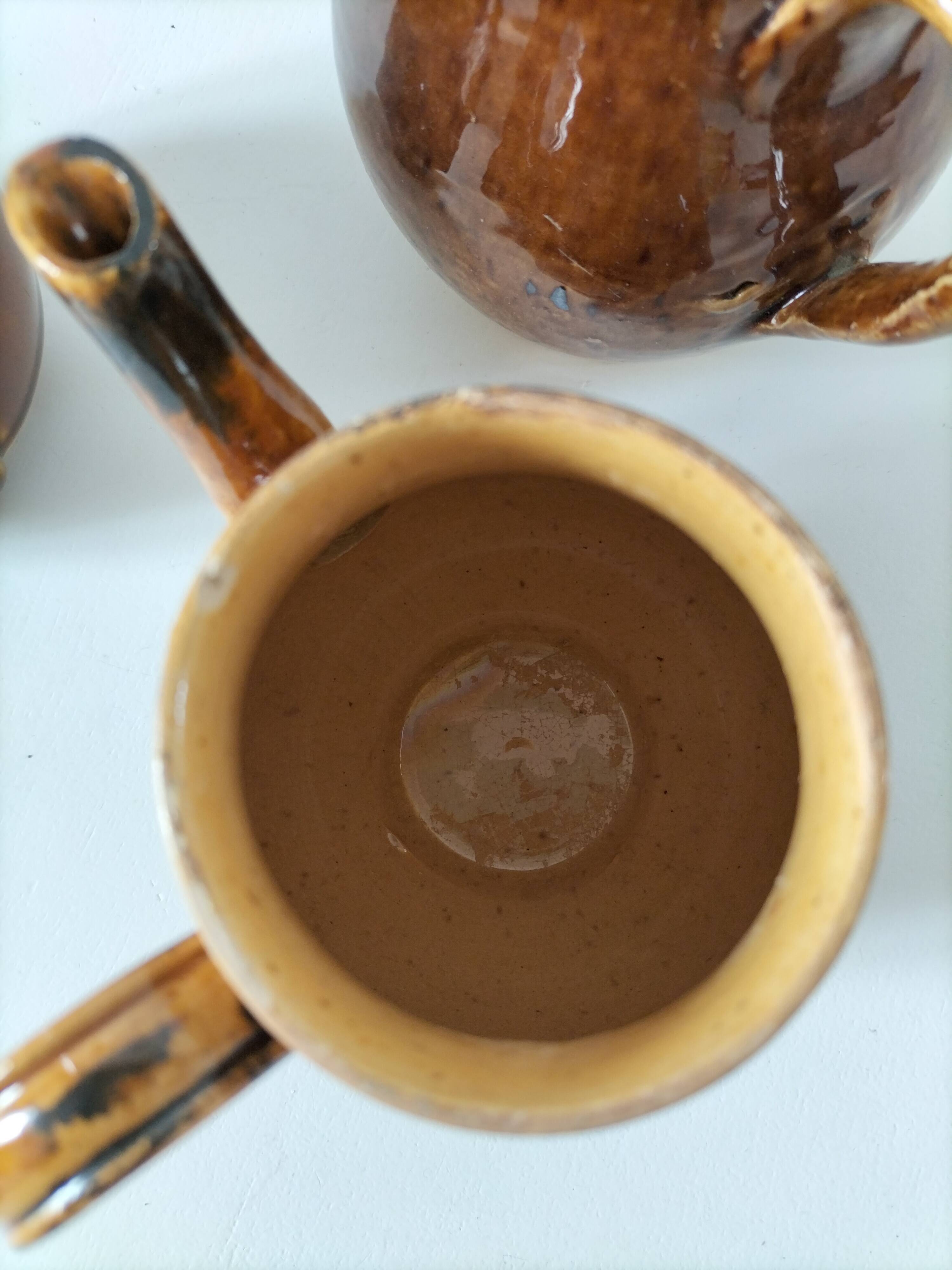 Set of three stoneware jugs from Vendeuvre Pottery – bistro charm