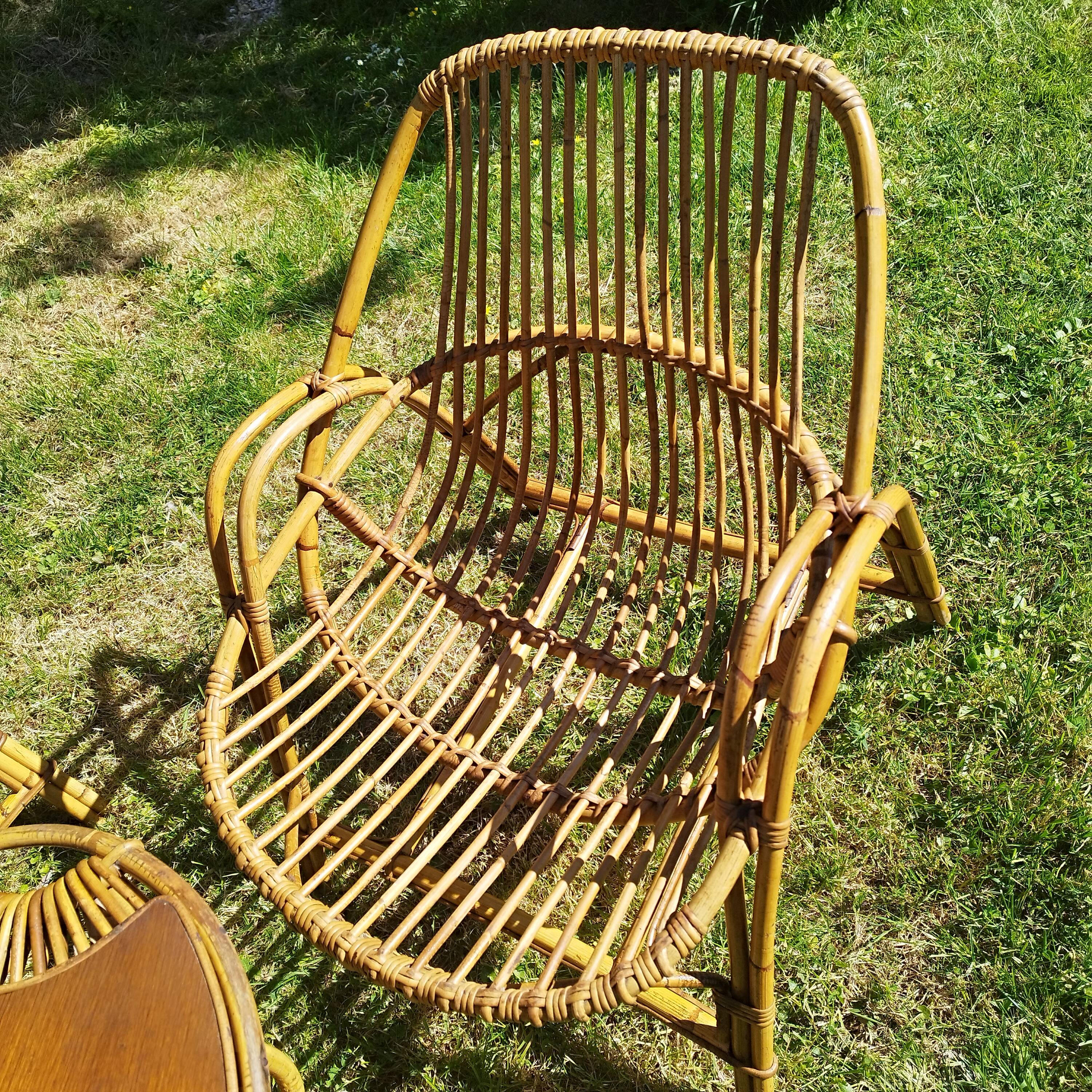 Vintage rattan lounge set