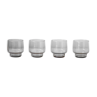 4 smoked glass water glasses