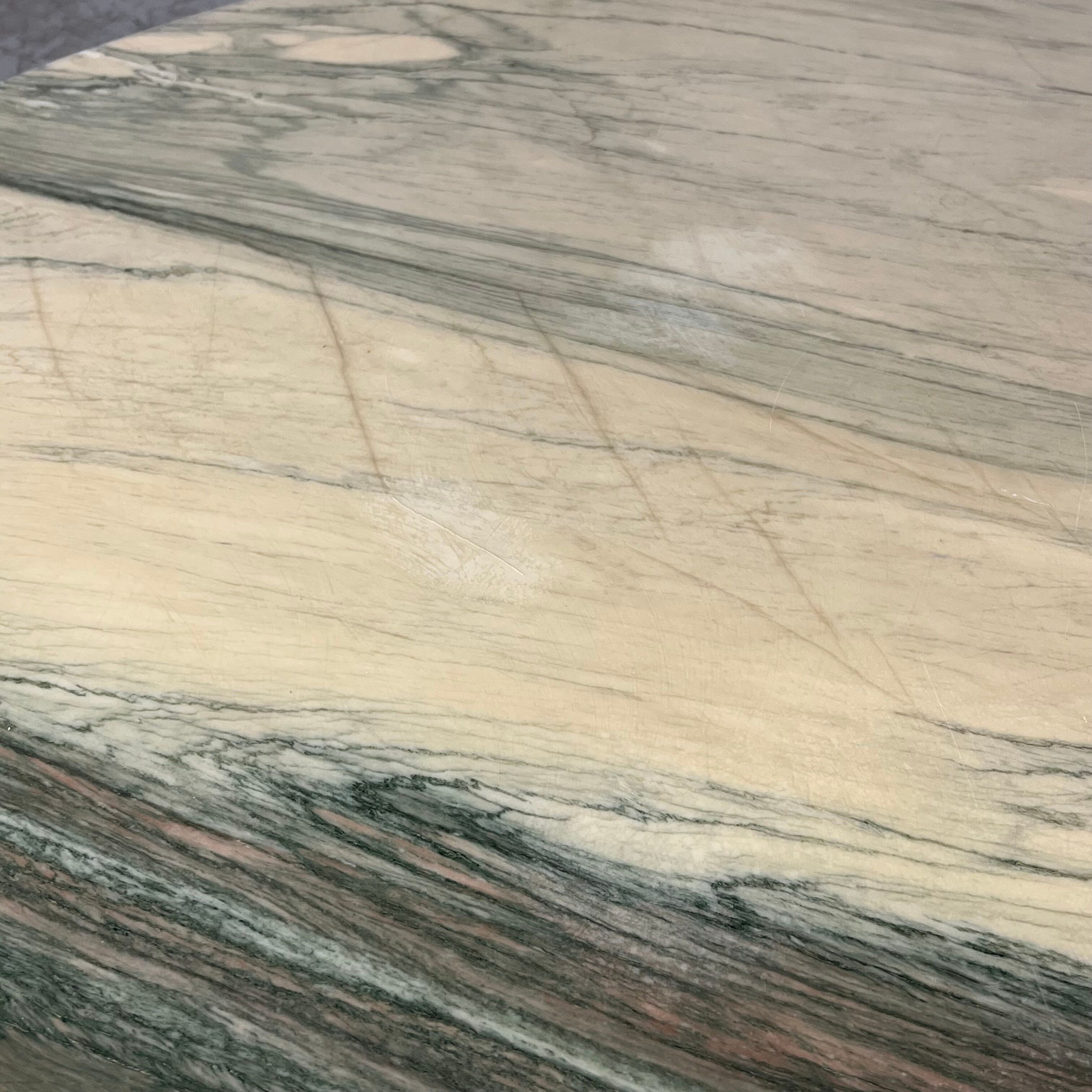 Table basse en marbre vert d'Estours années 70
