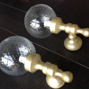 Pair of glass and gilded wood globes /vintage 60-70