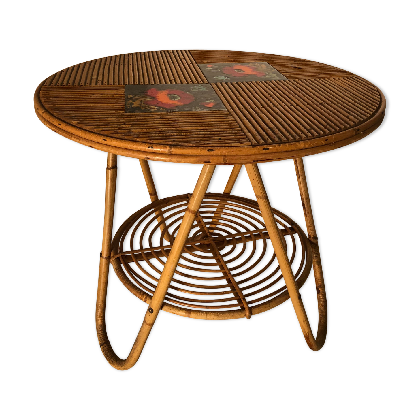 Table basse bambou et céramique