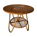 Bamboo and ceramic coffee table Audoux Minet