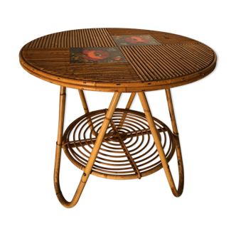 Table basse bambou et céramique