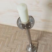 XXL vintage Art Deco candlestick - Chrome brass - Classic shape - Italy 1930s