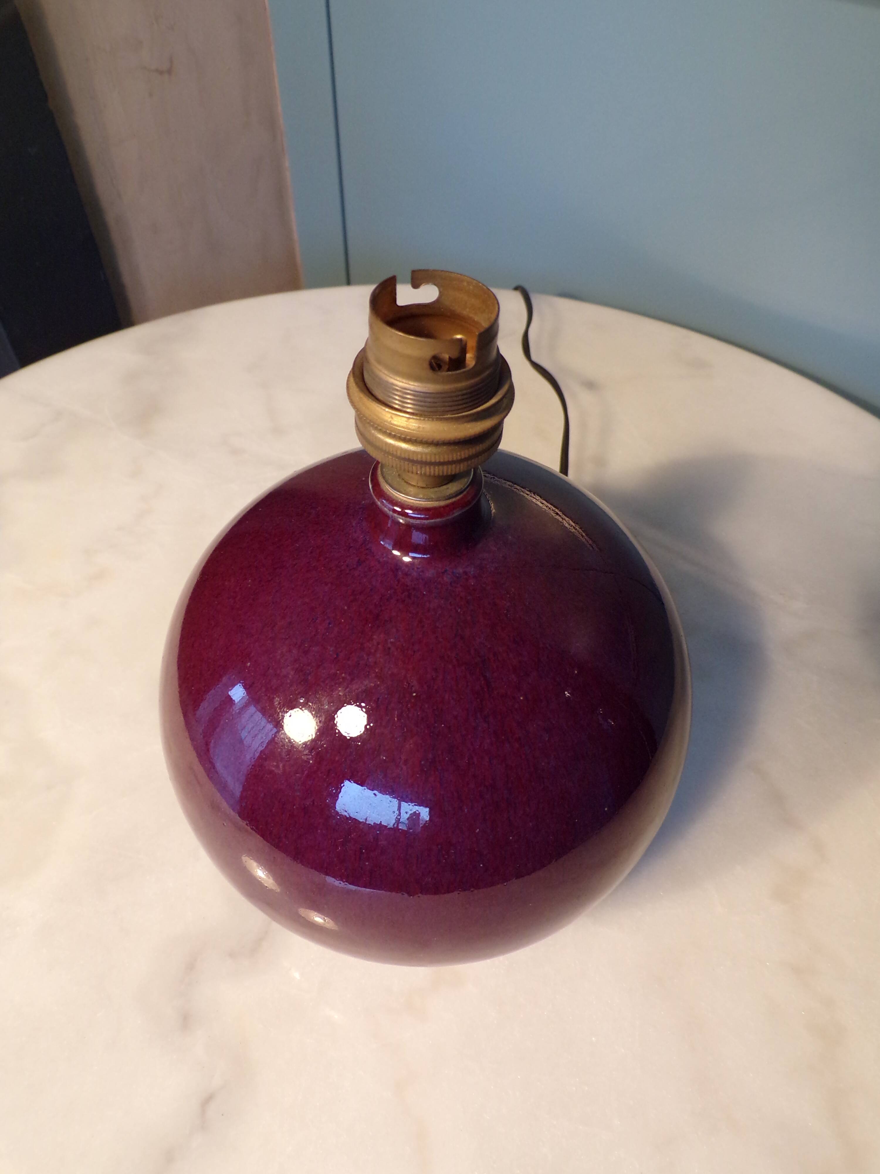 Enamelled stoneware lamp by Colette Houtmann