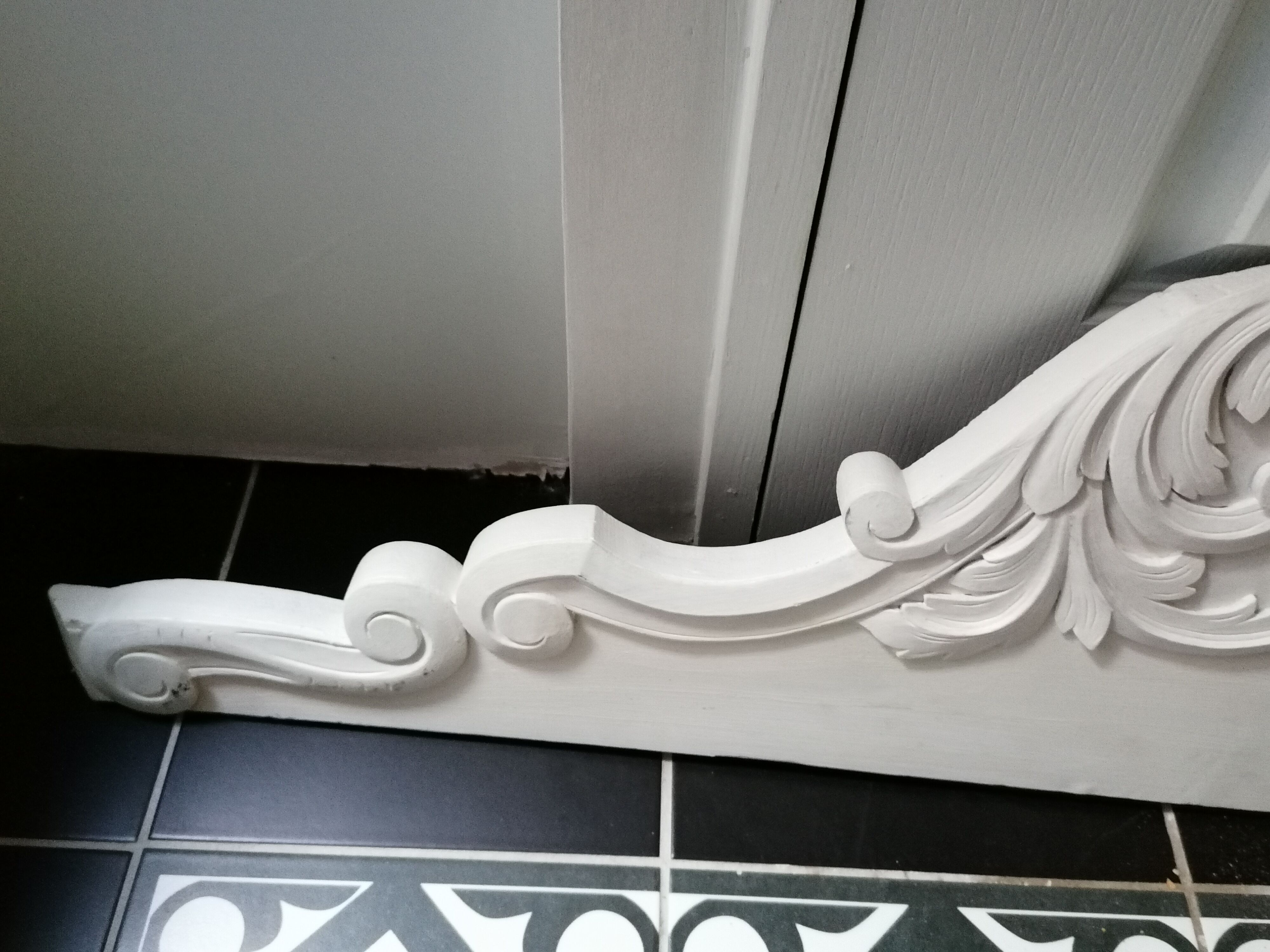 Painted wooden pediment