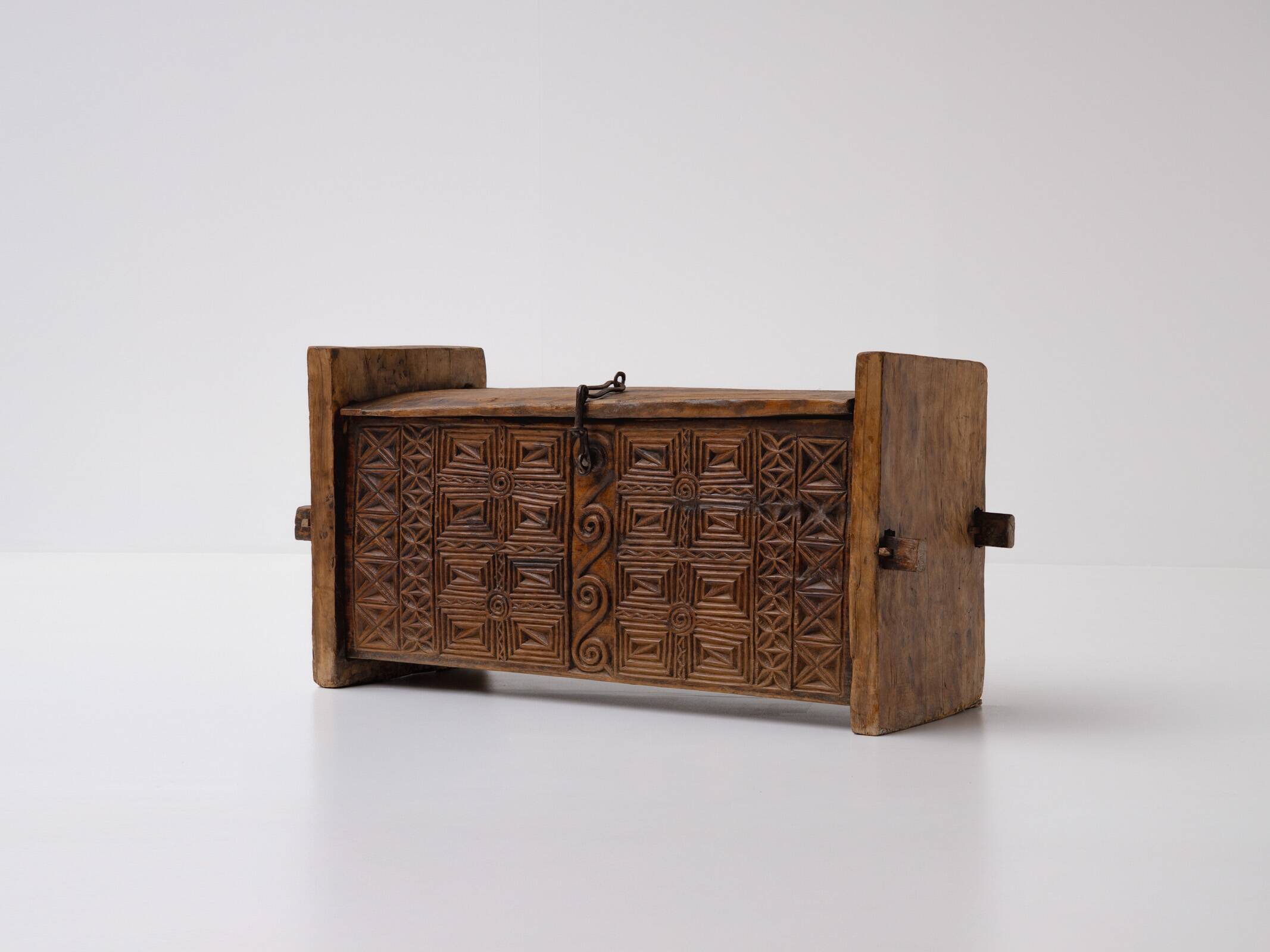 Antique Hand Carved Nuristani Storage Chest