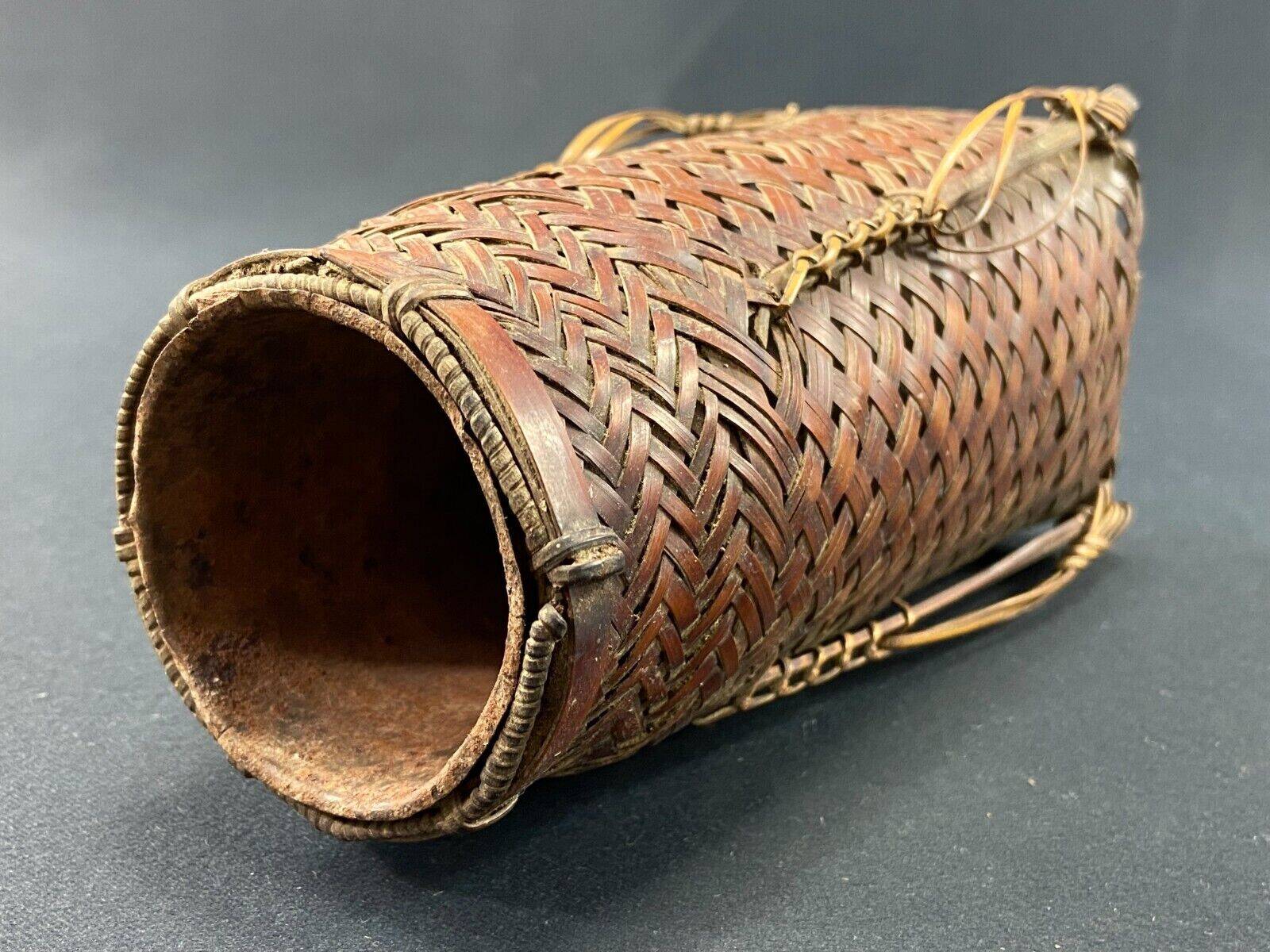 Hanakago vase in woven bamboo for Ikebana Japan late 19th century