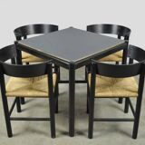 Fritz hansen / scandinavian papercord dining set (5) / mogens lassen / denmark 1960s