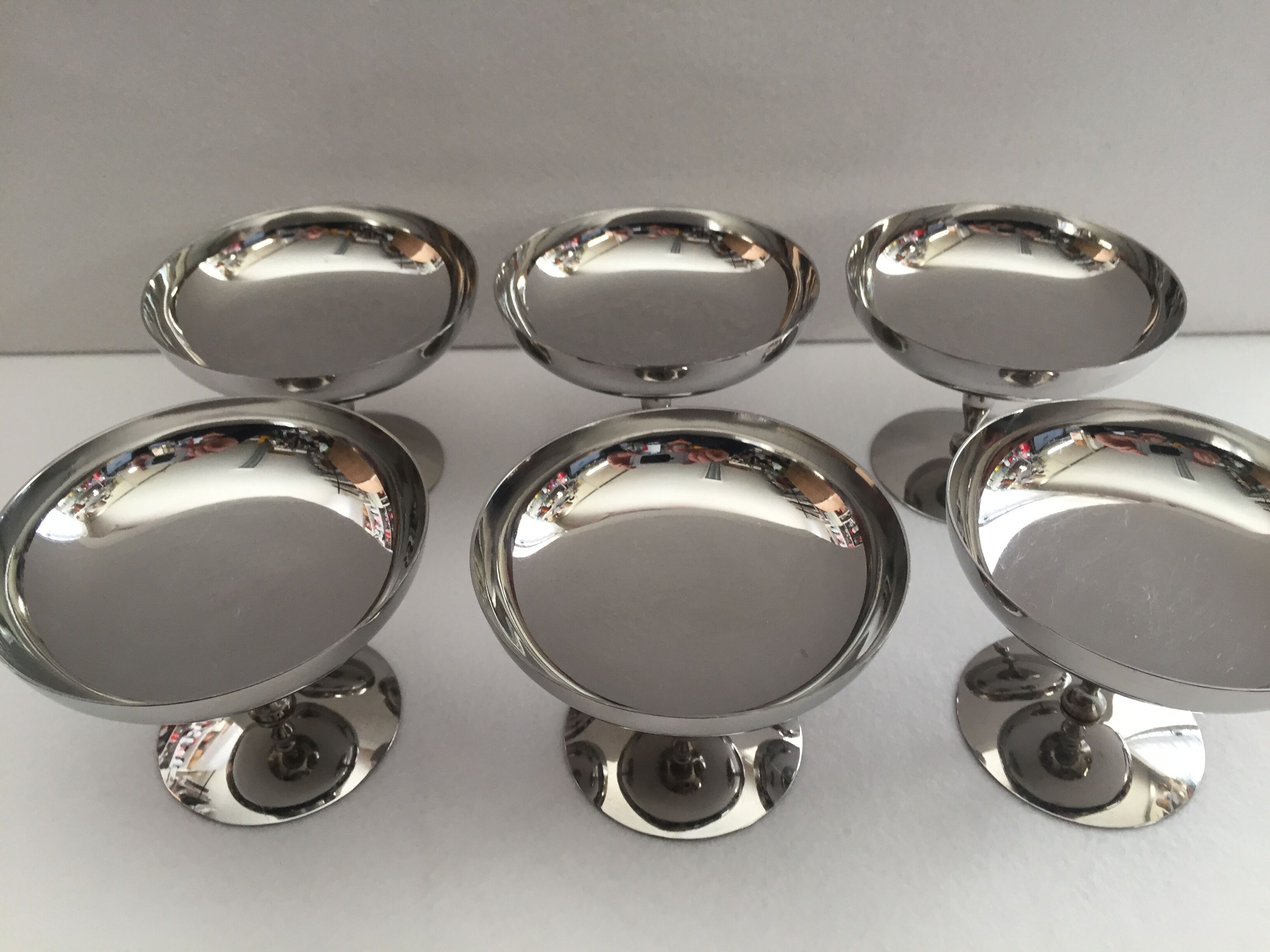 Set of 6 silver ice glasses