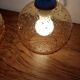 Duo amber glass globes 70s
