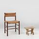 Beau tabouret bas de forme rustique en bois peint, France vers 1900