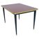 Dining Table, High Gloss Laminate, Brass, Tapered Legs, Burgundy - XL