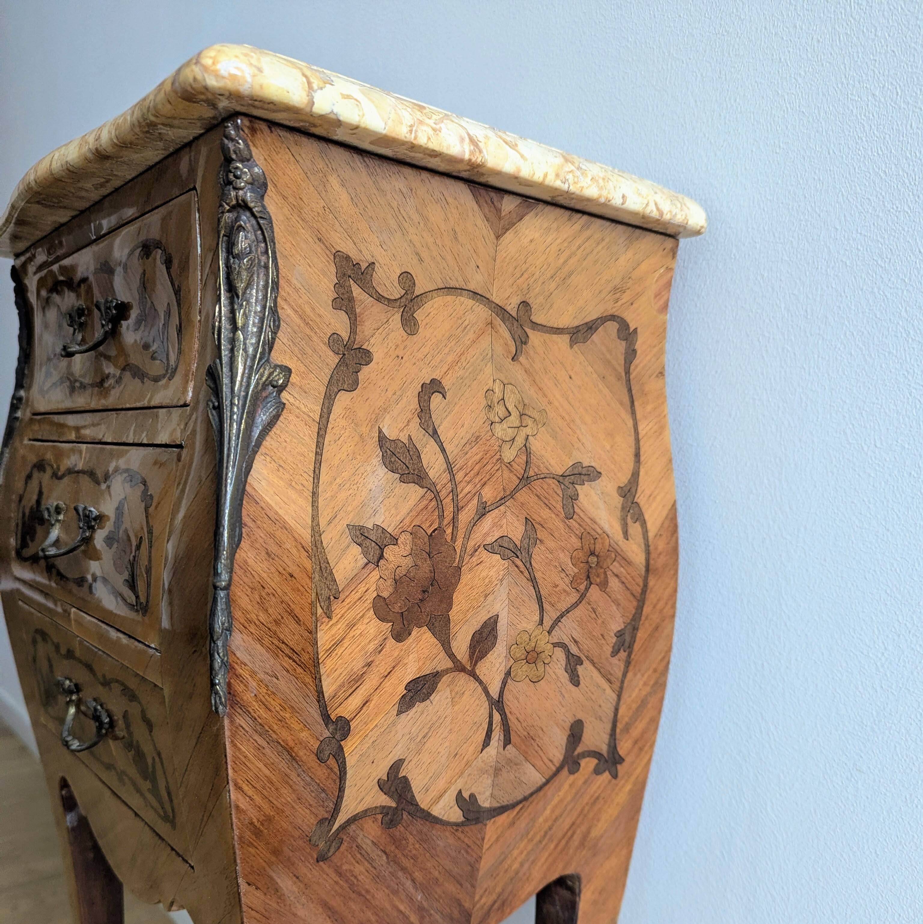 Pair of marquetry bedside tables – Louis XV style