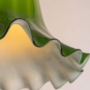 Green glass pendant by Peill & Putzler, Germany, 1970.