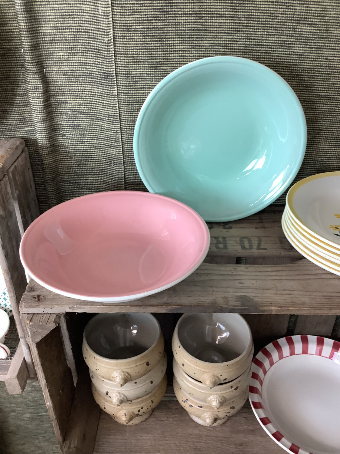 Duo old hollow dishes made in france saint Amand Céranord