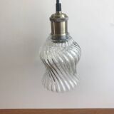 Pendant Light With Vintage Twisted Glass Globe Electrical System New