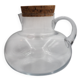 Round glass carafe with cork stopper