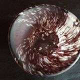 LAMARTINE - White speckled glass, colorless scroll chocolate