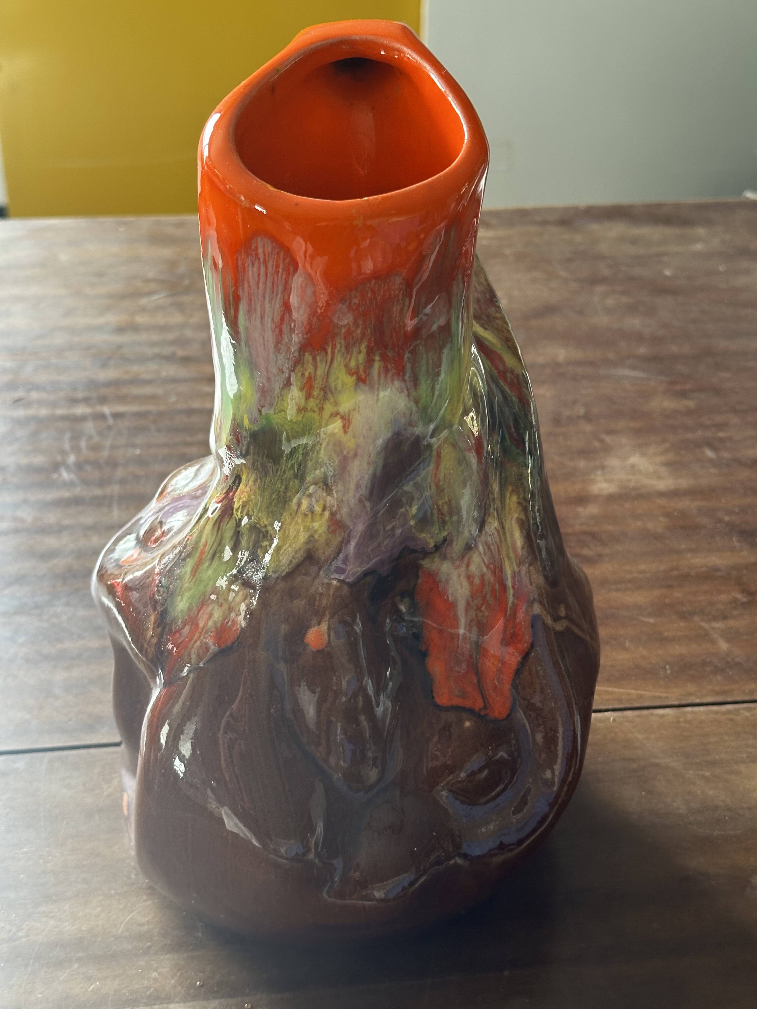 Vintage Vallauris Glazed Ceramic Pitcher, 30 cm High