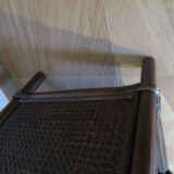 Vintage-commode 3 tioirs -bois bambou et rotin tressé - années 80