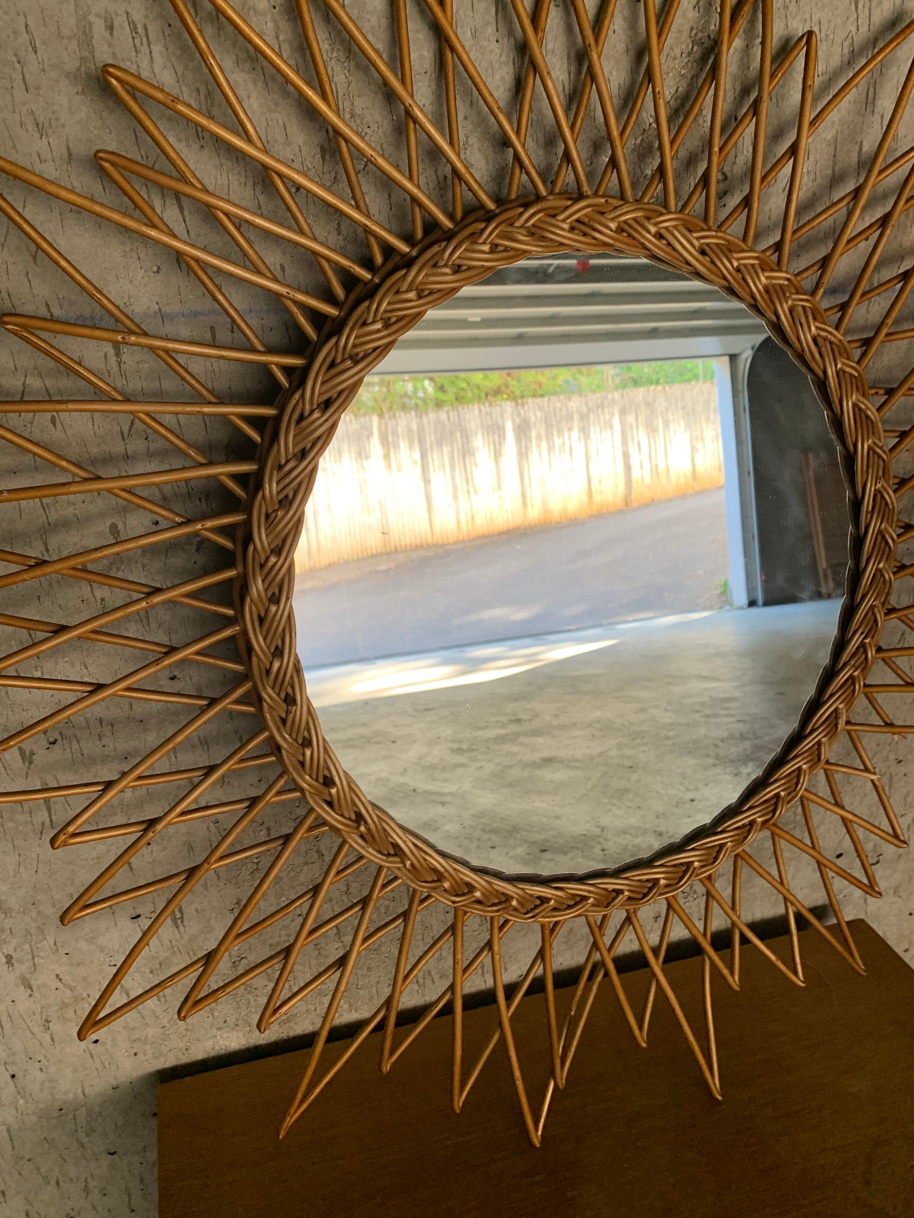 Rattan mirror