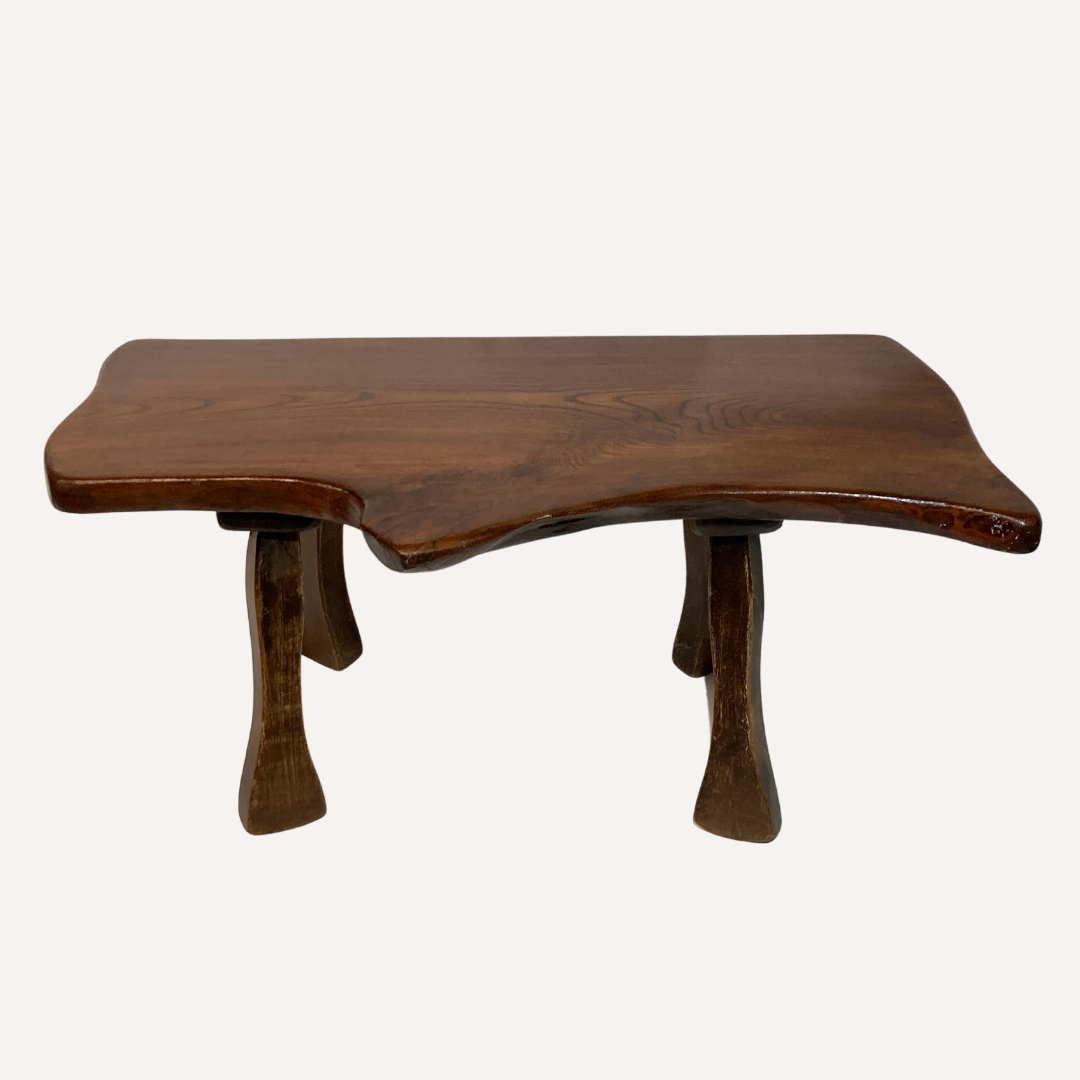 Dutch oak Brutalist Wabi Sabi organic tree table, 1960s