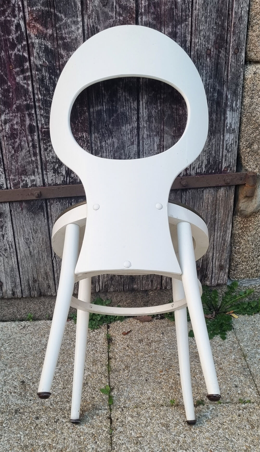Pair Baumann chairs white seagulls, vintage, 70s