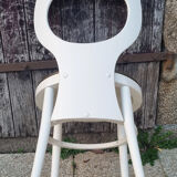 Pair Baumann chairs white seagulls, vintage, 70s