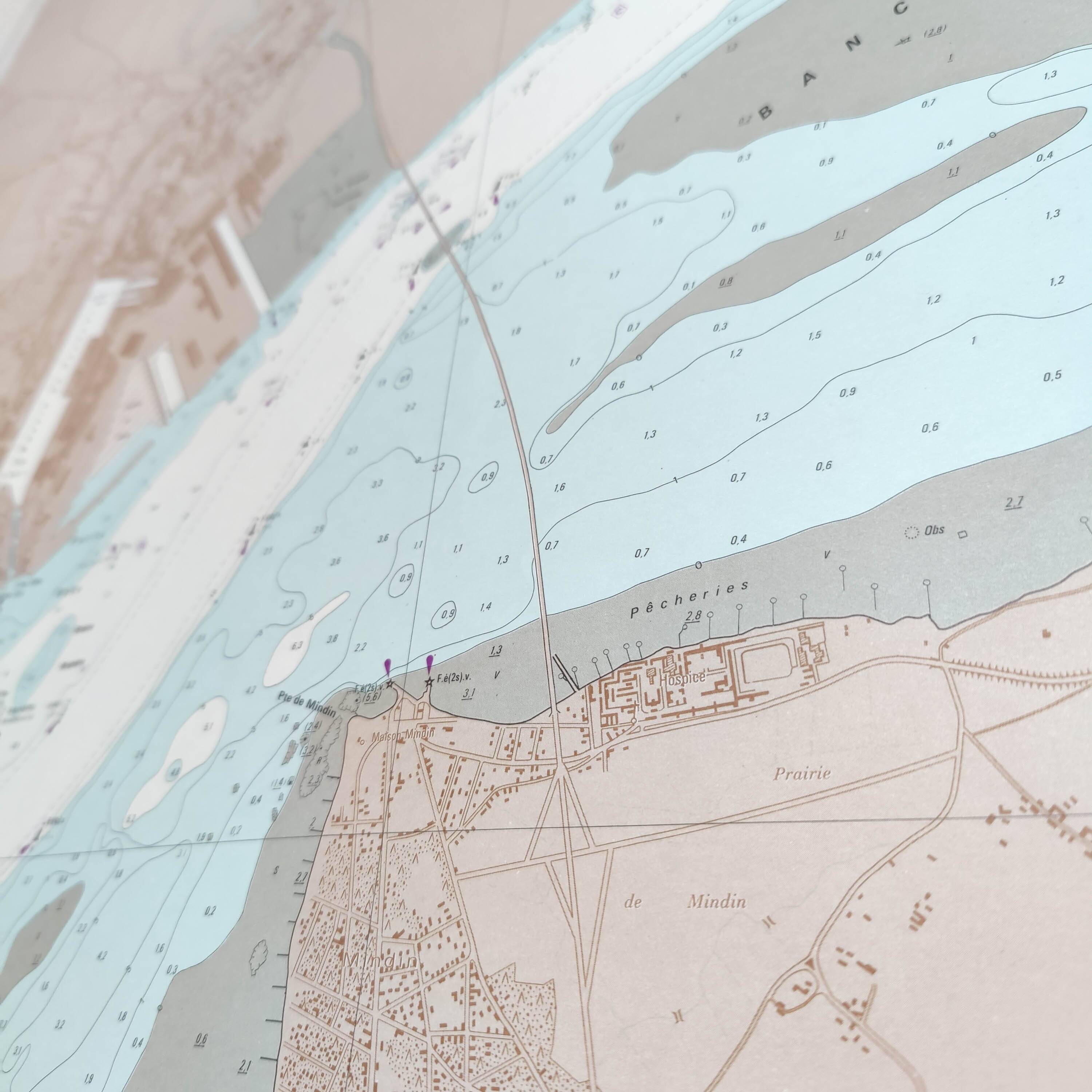 Map of the Loire estuary, west coast of France