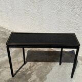 Pierre Vandel metal console with glass top
