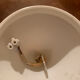 Vintage ribbed amber blown glass pendant - 1970s