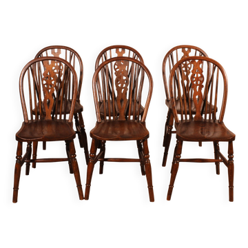 Set Of 6 Windsor Wheelback Chairs