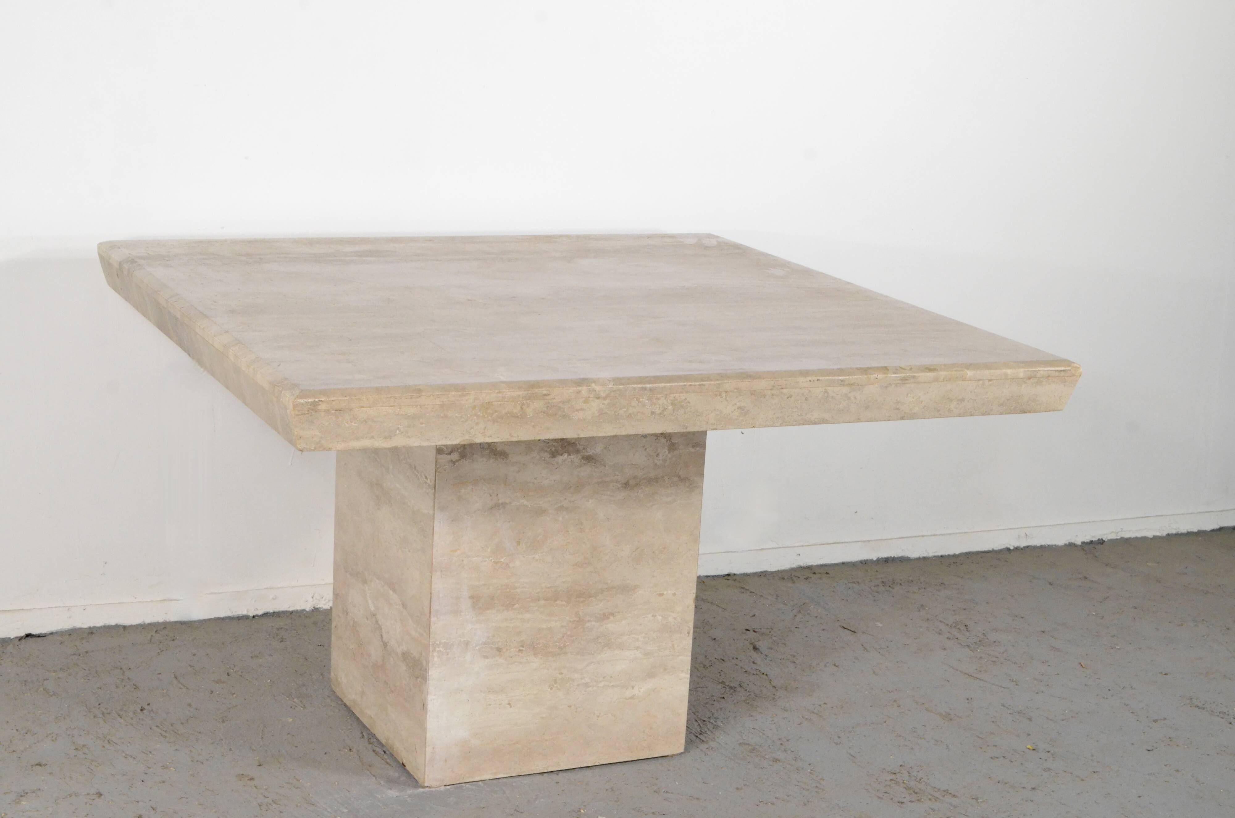 1970s Midcentury Italian Marble Minimalist Geometric Table