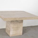 Table géométrique minimaliste en marbre italien du milieu du siècle des années 1970