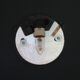 Ceiling lamp round globe molded glass 70/80s