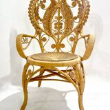 Mid-Century Modern Rattan Armchair