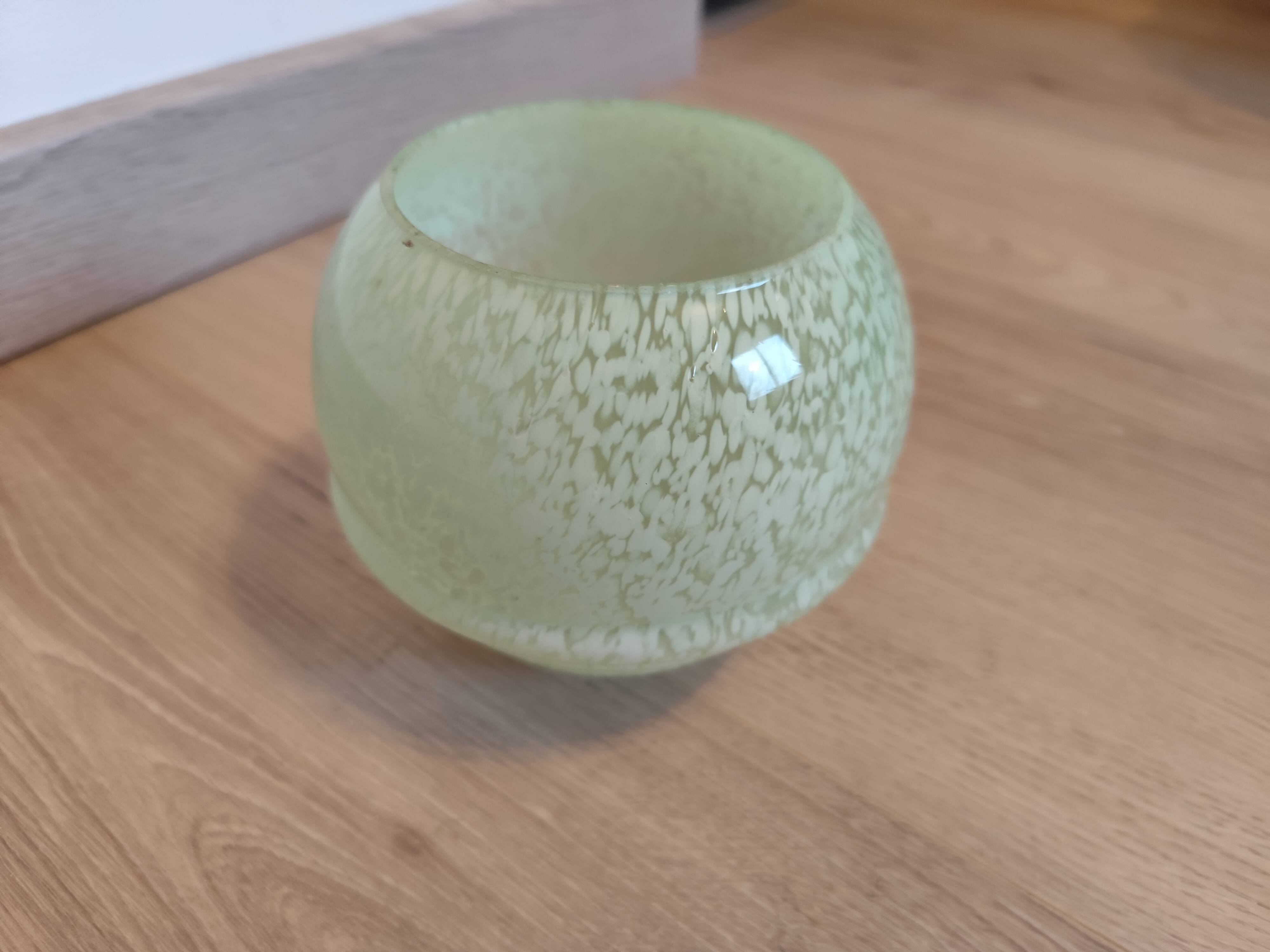 Speckled glass globe lampshade, vintage Art Deco style