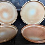 Lot de 4 assiettes  plates grès vintage