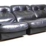 Luxury leather sofa from the Swiss house DE SEDE, black leather sofa