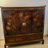 Chinese lacquer TV cabinet and bar