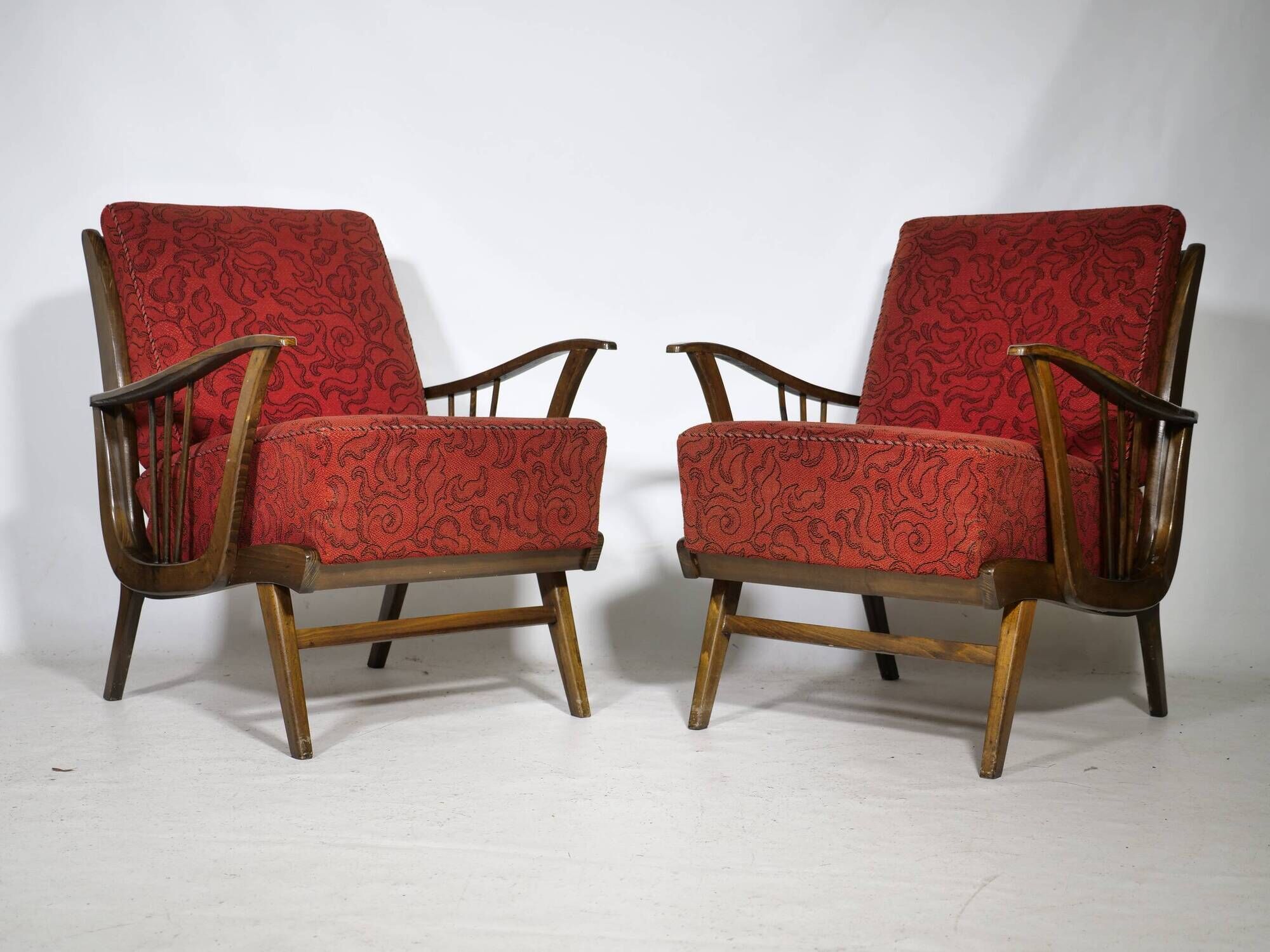 French Mid-Century Cocktail Armchair Set 1960s